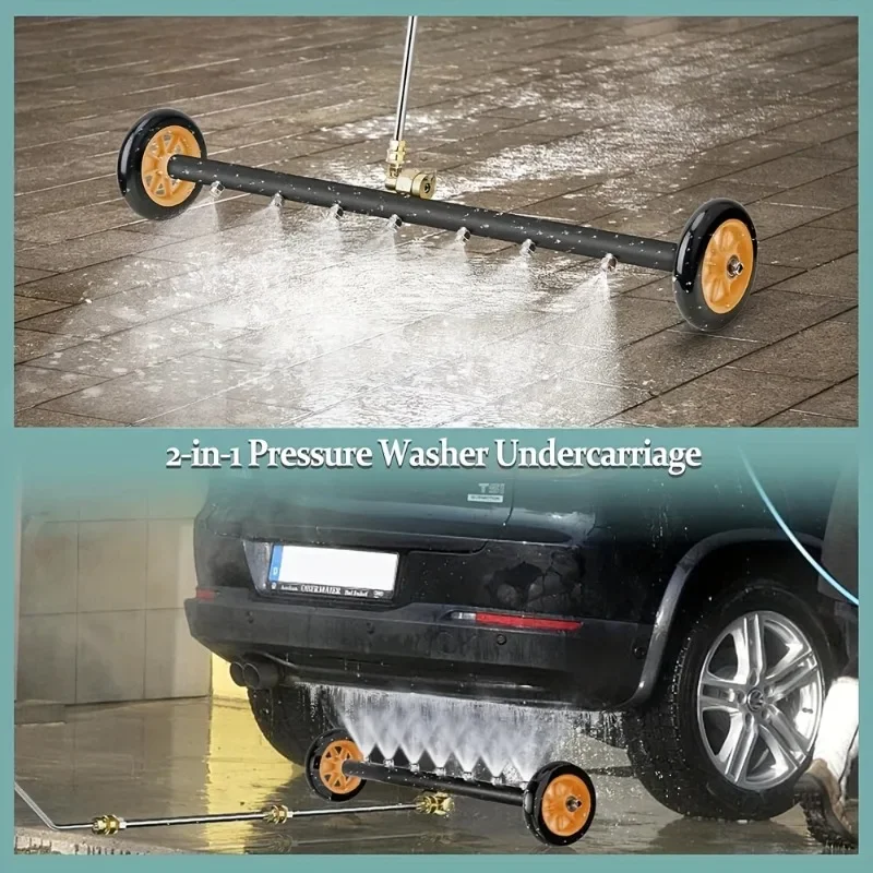 Car Water Broom for Pressure Washer Car Undercarriage Cleaner Four Nozzle Dual Purpose Stainless Steel High Pressure Cleaner - Image 3