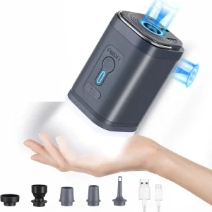 Mini Wireless Air Compressor Portable Electric Air Pump Quick Inflate/Deflate Pump with LED Light For Sofa Mattress Swim Ring