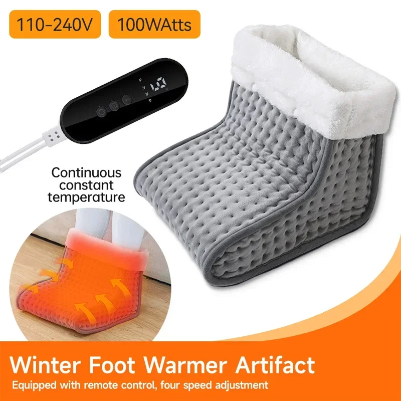 Electric Heated Foot Warmers 30x30x24cm Soft Feet Heating Pad 9 Gear Adjustable Temperature Shoe Heating Pad for US EU Winter - Image 2