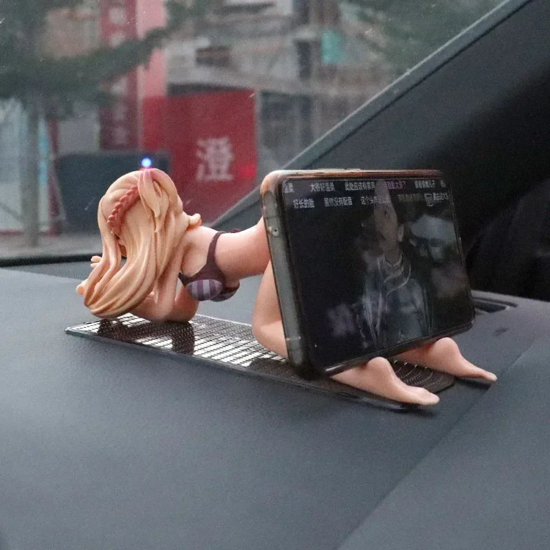 Car Phone Holder Bikini Beach Bunny Girl Cartoon Anime Cute Kanako Chest Shaking Ornaments Car Dashboard Decoration Interior - Image 2