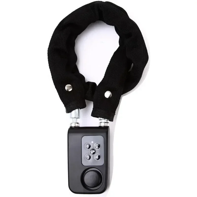 Burglarproof Alarm Heavy Duty Waterproof Bike Motorcycle Chain Lock 110dB Security Smart Bike Alarm Lock for Outdoor Cycling